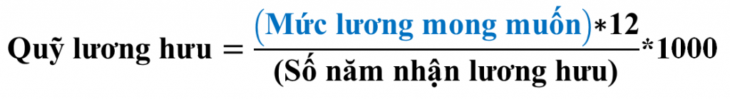 Công thức ước tính quỹ lương hưu